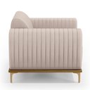 Ver imagem 7 de Kit 02 Poltronas Decorativas Base De Madeira e Pés D'Ouro Molino D02 Veludo Bege C-309 - Lyam