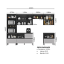 Ver imagem 4 de Cozinha Modulada 6 Peças 10 Portas 6 Gavetas Nicho 2FORNOS MDF Dodradiça Slow Motion Lúmina Itatiaia Cinza/Grafite/Fendi