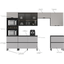 Ver imagem 6 de Cozinha Modulada 6 Peças 10 Portas 6 Gavetas Nicho 2Fornos MDF Dodradiça Slow Motion Lúmina Itatiaia