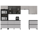 Ver imagem 3 de Cozinha Modulada 6 Peças 10 Portas 6 Gavetas Nicho 2Fornos MDF Dodradiça Slow Motion Lúmina Itatiaia