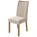 Ver imagem 3 de Mesa 1,70 Apogeu com Vidro e 6 Cadeiras Apogeu Amendoa Clean/off White Lopas