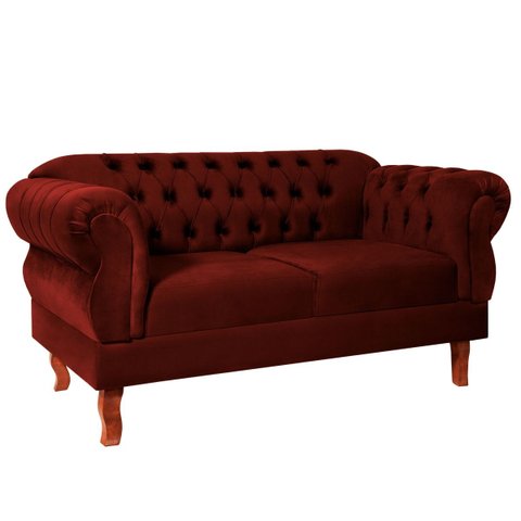 Namoradeira 2 Lugares Chesterfield Elisabeth:Bordô