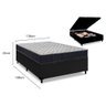 Cama Box Baú Casal Preto + Colchão de Espuma D45 - Ortobom - Airtech 150 60x138x188cm - 1