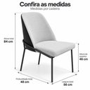 Ver imagem 3 de Kit 2 Cadeiras Tulipa Estofadas e Base em Aço Carbono para Cozinha e Sala de Jantar