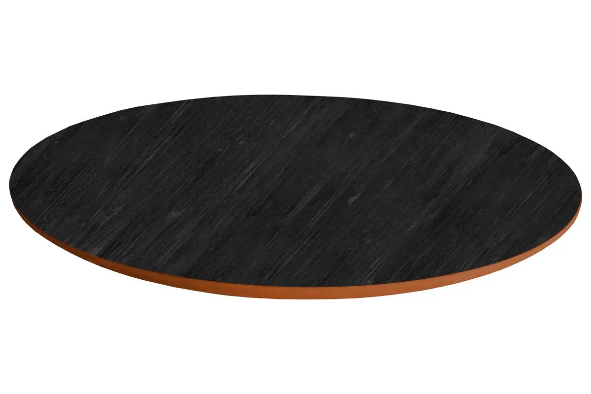 Tampo De Madeira Redondo Para Mesa De Jantar 0,30M Com Borda Natural - Dual Black - 1