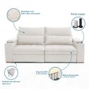 Ver imagem 7 de Sofá Retrátil Reclinável Casal 2 Lugares 2,50m California Veludo - Loja Sheep