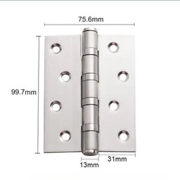 Kit 3 Dobradiças Inox para Porta Dobradiça Anti Ruído 10cm - 2