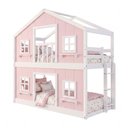 Ver imagem 2 de Beliche Infantil Montessoriano Casinha Dos Sonhos com Fechamento Inferior em Madeira Maciça Rosa/