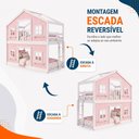 Ver imagem 5 de Beliche Infantil Montessoriano Casinha Dos Sonhos com Fechamento Inferior em Madeira Maciça Rosa/