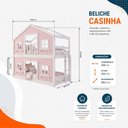 Ver imagem 3 de Beliche Infantil Montessoriano Casinha Dos Sonhos com Fechamento Inferior em Madeira Maciça Rosa/
