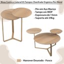 Ver imagem 2 de Kit Mesa Centro e Lateral Chanfrada Pes Metal Dourado Hanover Artesano