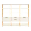 Ver imagem 2 de Estante para Livros 2 Portas 2 Gavetas 100% Mdf E93 Off White/freijó/gold - Pradel