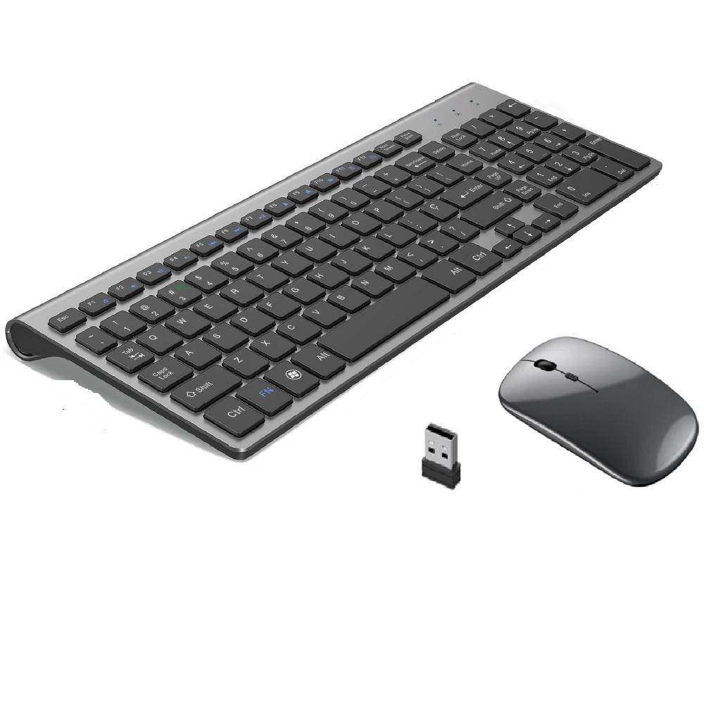 Kit Teclado e Mouse sem Fio 2.4g Ultra-fino Recarregável Dw-8078