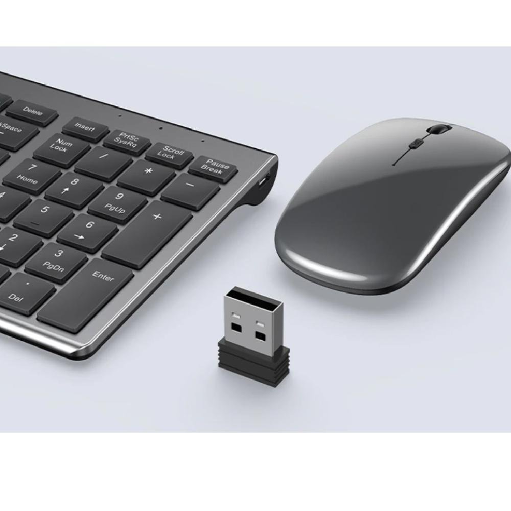 Kit Teclado e Mouse Sem Fio 2.4g Ultra-Fino Recarregável DW-8078 - 3