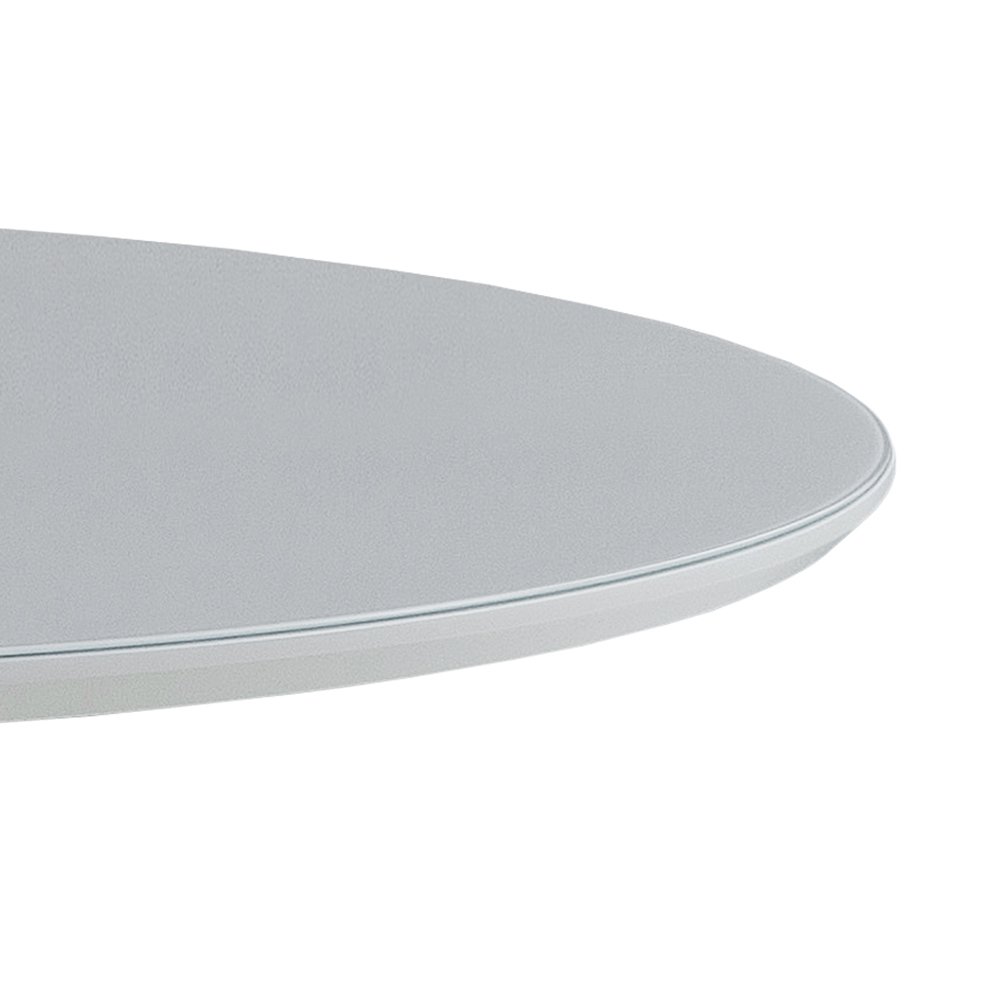 Mesa de Jantar Redonda Madeira com Vidro Orion - Branco/imbuia:135cm - 5