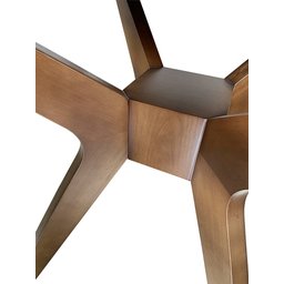 Mesa de Jantar Redonda Madeira com Vidro Orion - Branco/imbuia:135cm - 3