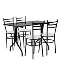 Ver imagem 1 de Conjunto Mesa Retangular 70x120cm Preta com 4 Cadeiras Epoxi