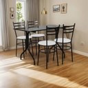Ver imagem 2 de Conjunto Mesa Retangular 70x120cm Preta com 4 Cadeiras Epoxi