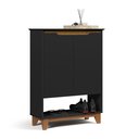 Ver imagem 4 de Sapateira Hall Vertical com 2 Portas Flow para Entrada ou Quarto - Apartamento ou Casa - Preto