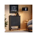 Ver imagem 5 de Sapateira Hall Vertical com 2 Portas Flow para Entrada ou Quarto - Apartamento ou Casa - Preto