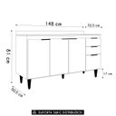 Ver imagem 4 de Balcão de Cozinha com Tampo 150cm Pérola Branco Z34 - Mpozenato
