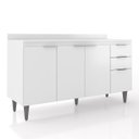 Ver imagem 2 de Balcão de Cozinha com Tampo 150cm Pérola Branco Z34 - Mpozenato