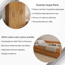 Ver imagem 3 de Kit Quarto Bicama Duo + Cama Auxiliar + Guarda-Roupa Paris 4 Portas Casal Nature Off White