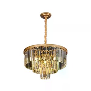 Lustre Nitrolux Ltr-011d Cristal Dourado Ø50x32cm 6 E-14