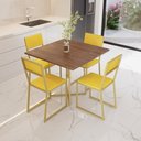 Ver imagem 1 de Conjunto Mesa de Jantar Quadrada Imbuia 4 Cadeiras Estofado Riviera Industrial Don Castro de