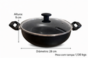 Ver imagem 4 de Wok 28 Frigideira Grande Paella Caçarola Teflon Antiaderente Cor Preto:preto