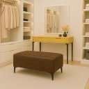 Ver imagem 3 de Banqueta Vegas Puff para Sala Quarto Closet Courino Marrom