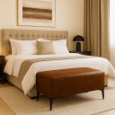 Ver imagem 2 de Banqueta Vegas Puff para Sala Quarto Closet Courino Marrom