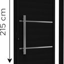 Ver imagem 3 de Porta de Alumínio de Giro Lambri 215cm x 95cm Puxador de 60 cm com Friso e Visor Lucasa Ideale Preto