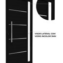 Ver imagem 4 de Porta de Alumínio de Giro Lambri 215cm x 95cm Puxador de 60 cm com Friso e Visor Lucasa Ideale Preto