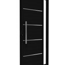 Ver imagem 2 de Porta de Alumínio de Giro Lambri 215cm x 95cm Puxador de 60 cm com Friso e Visor Lucasa Ideale Preto
