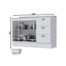Gabinete de Cozinha Modulado Balcão Americana 2 Portas e 3 Gavetas c/Tampo Branco - Henn - 3