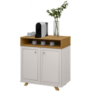 Balcão Buffet Aparador 2 Portas Off White Nature Star J&a