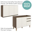 Ver imagem 4 de Armario Aereo Balcao Pia 120 Cm Mdf Kali Carvalho Toq Off White Cetim Nicioli