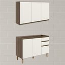 Ver imagem 2 de Armario Aereo Balcao Pia 120 Cm Mdf Kali Carvalho Toq Off White Cetim Nicioli