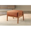 Ver imagem 3 de Puff Banqueta Gael Luxo Madeira Maciça Castellar Móbile Linho Terracota