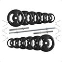 Ver imagem 2 de Kit Musculação com Suporte + 50 Kg de Anilhas Ferro com Barras