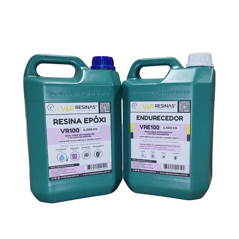 Resina Epóxi + Endurecedor Uv Vr100 7,5kg Baixa Espessura