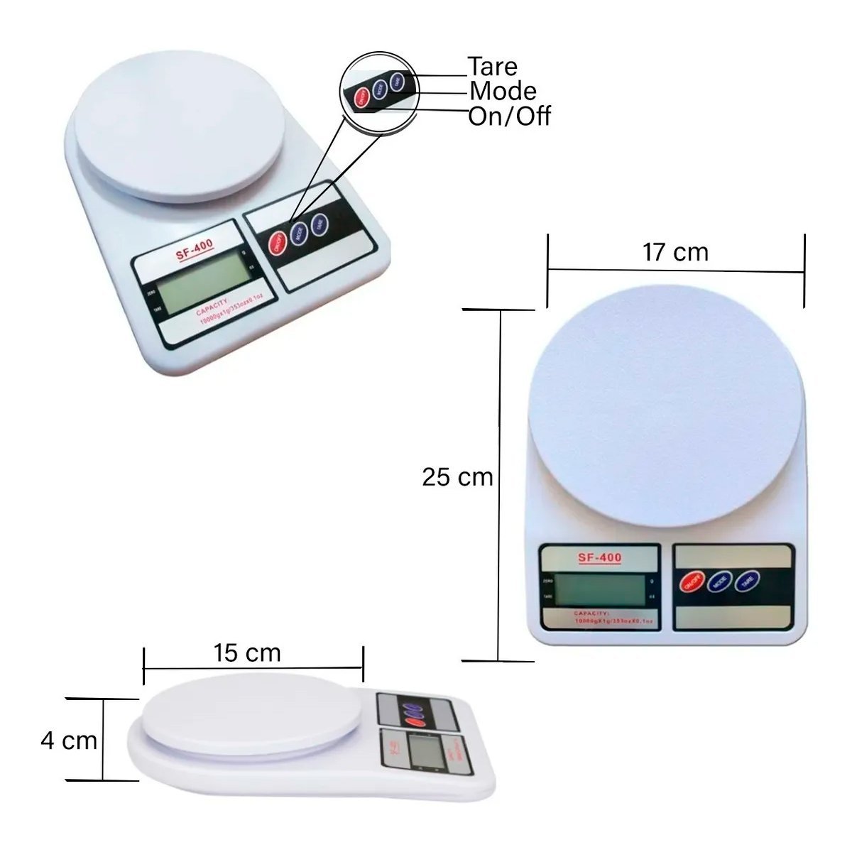 Balança Cozinha Digital 10kg Alta Precisão Dieta e Nutrição - 3