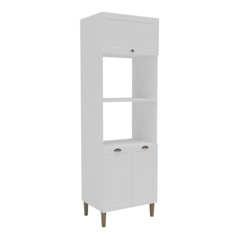 Paneleiro de Cozinha Americana para Forno e Micro-ondas 70cm 3 Portas Multimóveis Cr20490 Branco