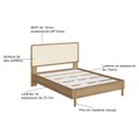Ver imagem 5 de Cama Casal 152cm com Cabeceira em Palhinha Oslo Móvel na Caixa