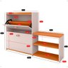 Sapateira Organizadora Quarto Closet Hall de Entrada Banco 2 Portas Basculantes Puxador Concha Milan - 8