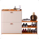 Ver imagem 7 de Sapateira Organizadora Quarto Closet Hall de Entrada Banco 2 Portas Basculantes Puxador Concha Milan