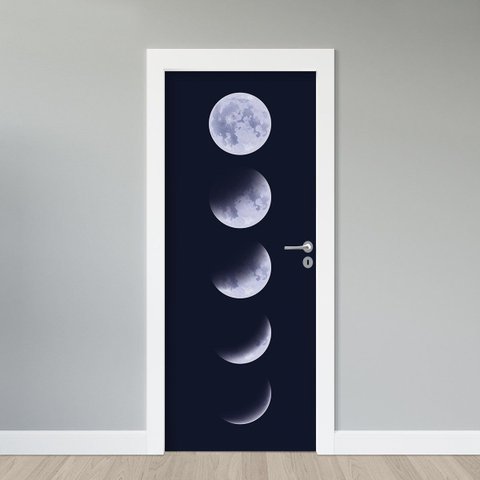 Adesivo Porta - Fases da Lua 2 Faxprint Adesivo de Porta