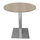 Ver imagem 1 de Mesa Alpha Inox 73,50 Cm (alt) Base Quadrada Tampo Mdp Redondo 60 Cm (larg) X 2,50 Cm (alt) Casablan