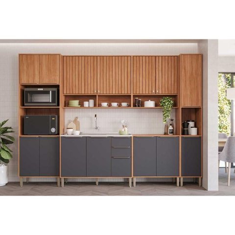 Cozinha Modulada Mgm 6 Peças Divina C6p133 Cinamomo/titanium